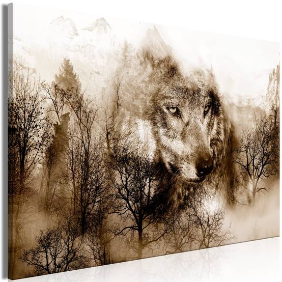 Tableau Imprimé "Mountain Predator Wide Brown" 80 x 120 cm - Image 1