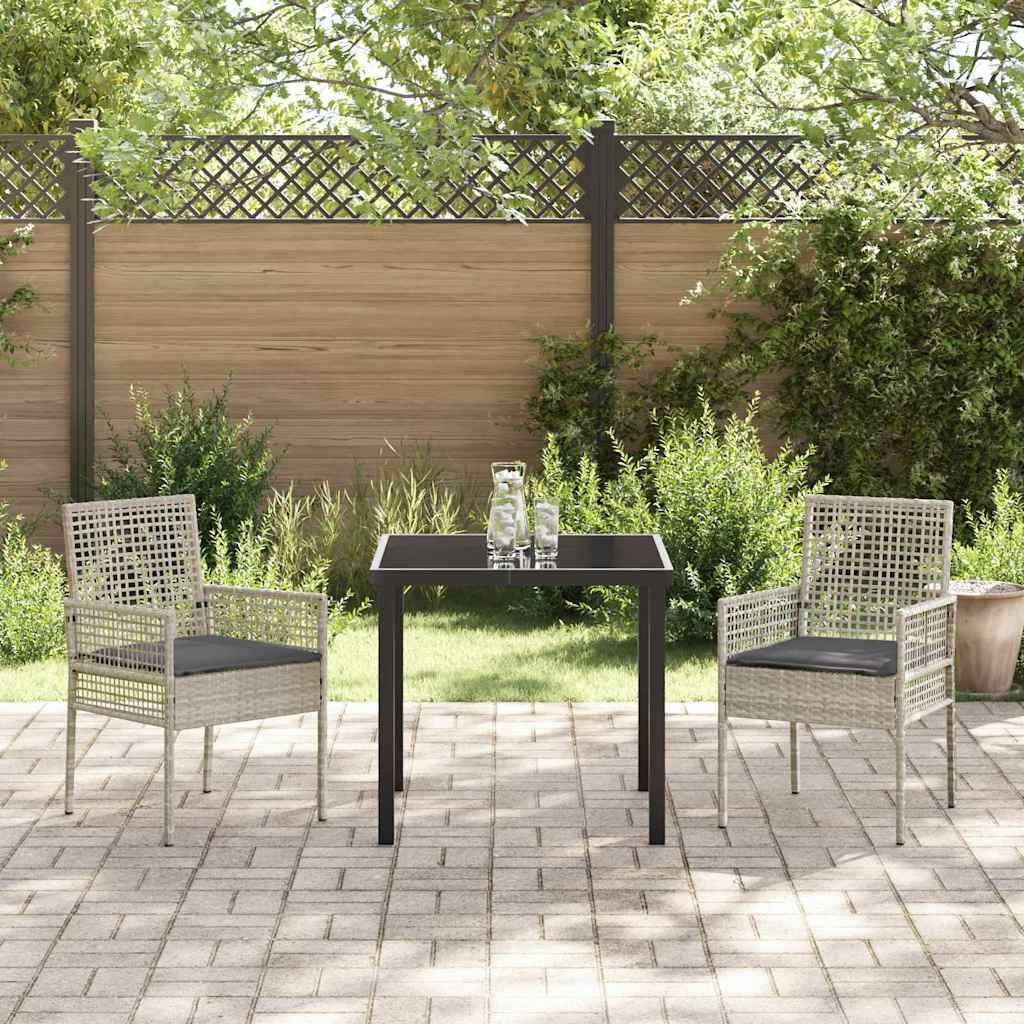 PANGIVO - Chaise de jardin polyrotin gris clair 55 x 53 x 85 cm (2 pcs) - PANGIVO - Image 3