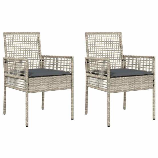 PANGIVO - Chaise de jardin polyrotin gris clair 55 x 53 x 85 cm (2 pcs) - PANGIVO - Image 2