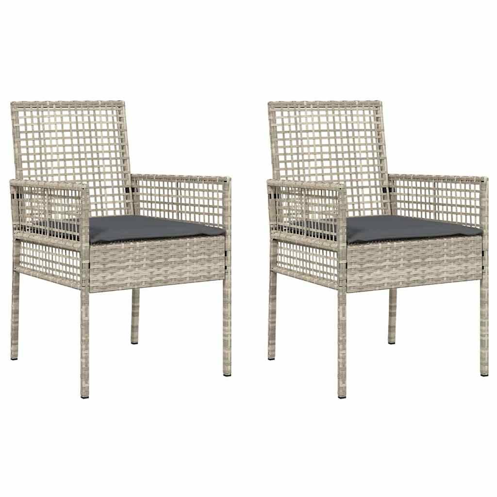 PANGIVO - Chaise de jardin polyrotin gris clair 55 x 53 x 85 cm (2 pcs) - PANGIVO - Image 2