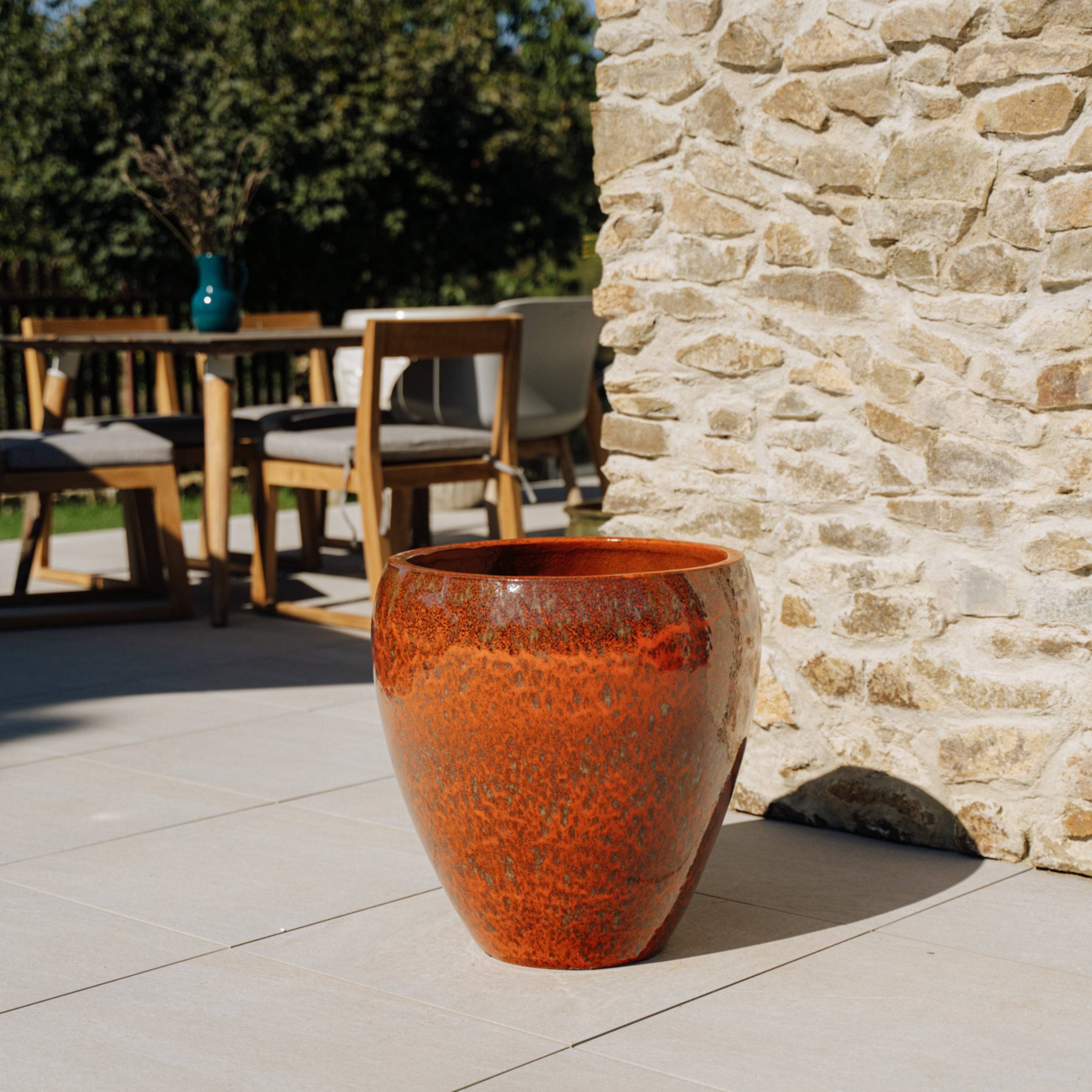 Pot LAFONTAINE 50x51cm rouille d'automne - Image 1