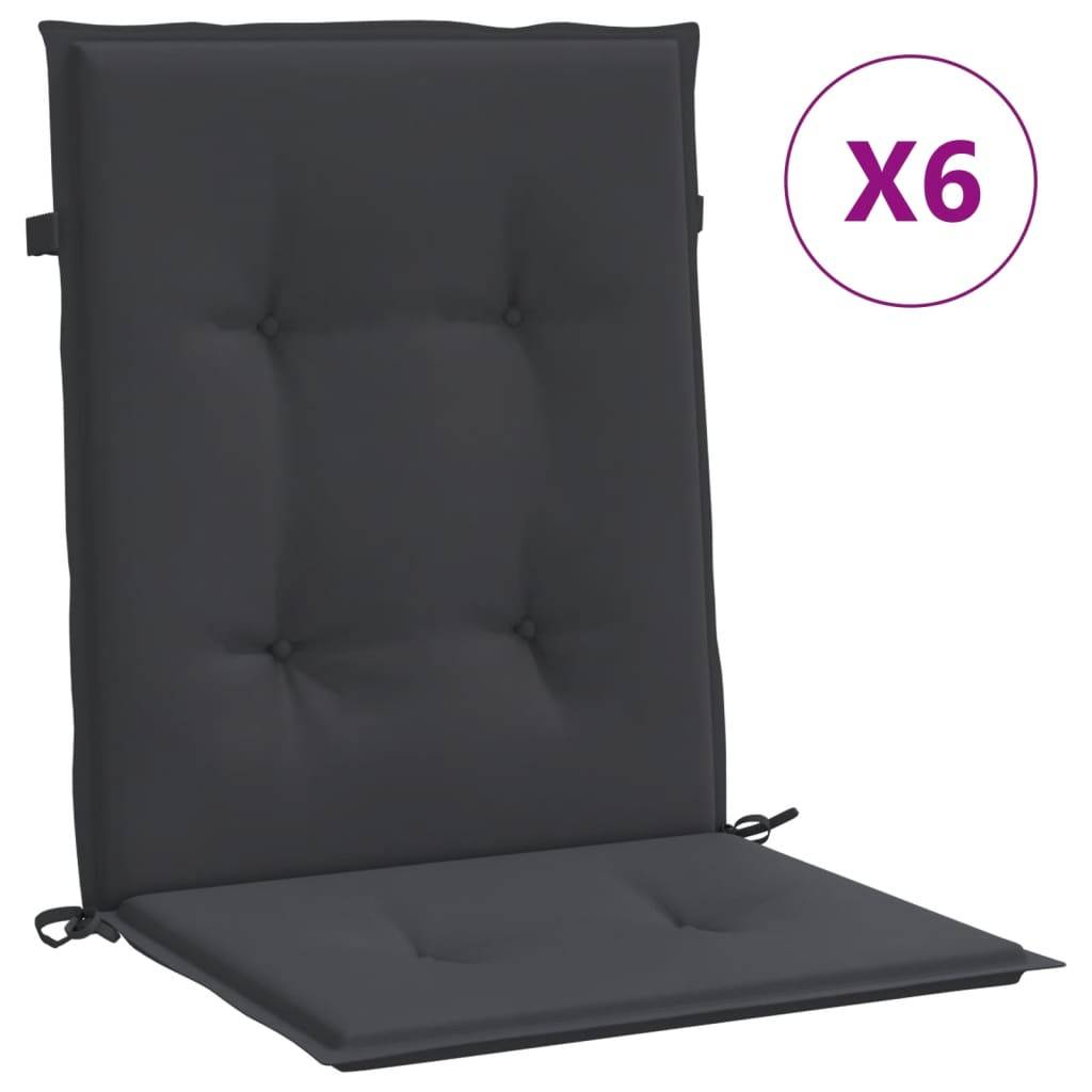 PANGIVO - Coussins de chaise de jardin dossier bas polyester noir 100 x 50 x 3 cm - PANGIVO - Image 2
