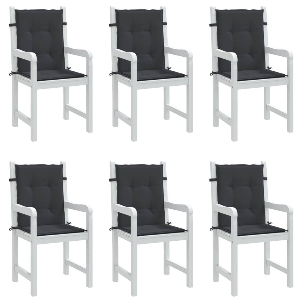 PANGIVO - Coussins de chaise de jardin dossier bas polyester noir 100 x 50 x 3 cm - PANGIVO - Image 4