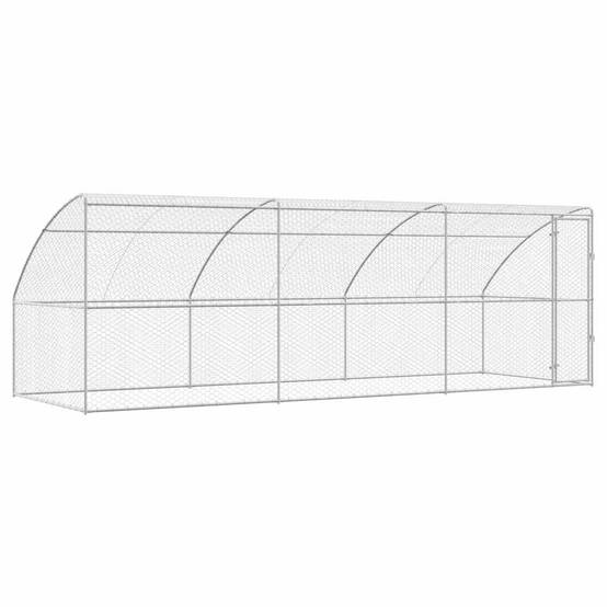 Abri Métallique Chien Toit Protection 6m Argenté - ComfortXL Outdoor Living - Image 2