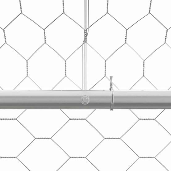 Abri Métallique Chien Toit Protection 6m Argenté - ComfortXL Outdoor Living - Image 10