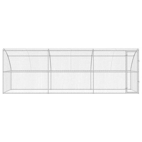 Abri Métallique Chien Toit Protection 6m Argenté - ComfortXL Outdoor Living - Image 4