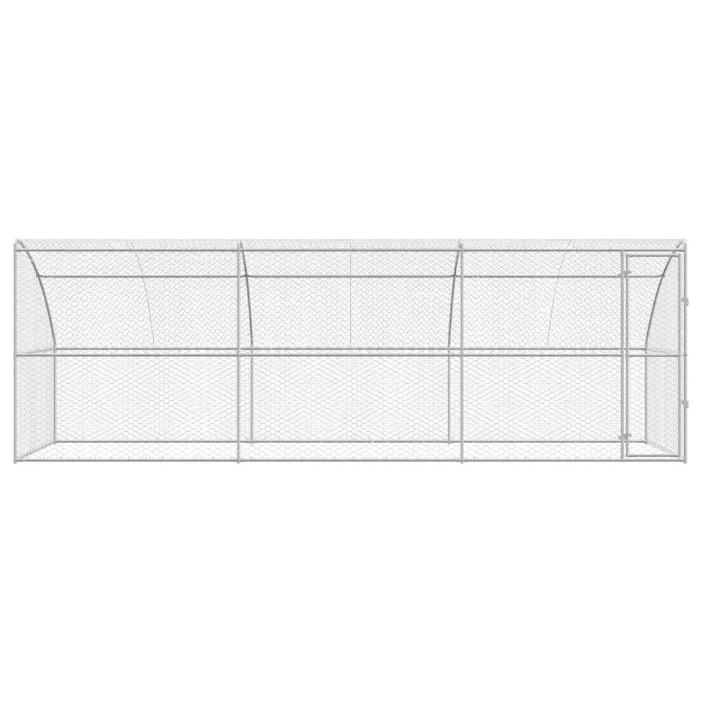 Abri Métallique Chien Toit Protection 6m Argenté - ComfortXL Outdoor Living - Image 4