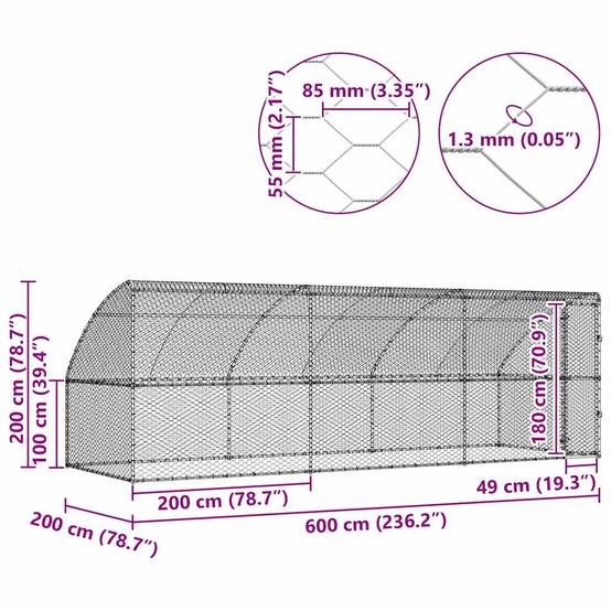 Abri Métallique Chien Toit Protection 6m Argenté - ComfortXL Outdoor Living - Image 8