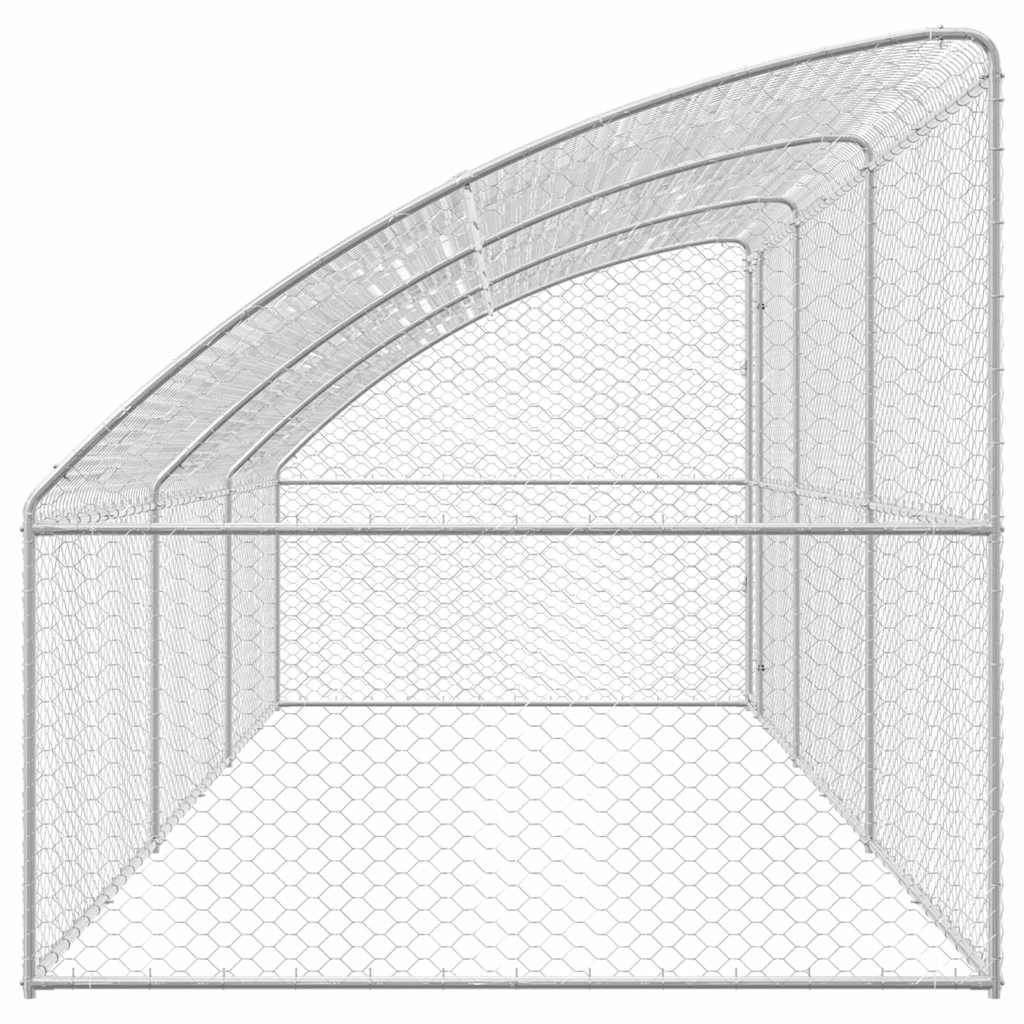 Abri Métallique Chien Toit Protection 6m Argenté - ComfortXL Outdoor Living - Image 5