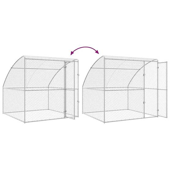 Abri Métallique Chien Toit Protection 6m Argenté - ComfortXL Outdoor Living - Image 7
