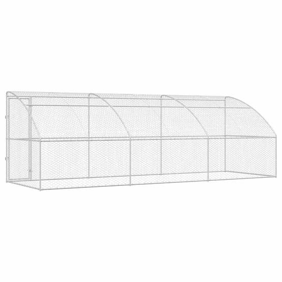 Abri Métallique Chien Toit Protection 6m Argenté - ComfortXL Outdoor Living - Image 6