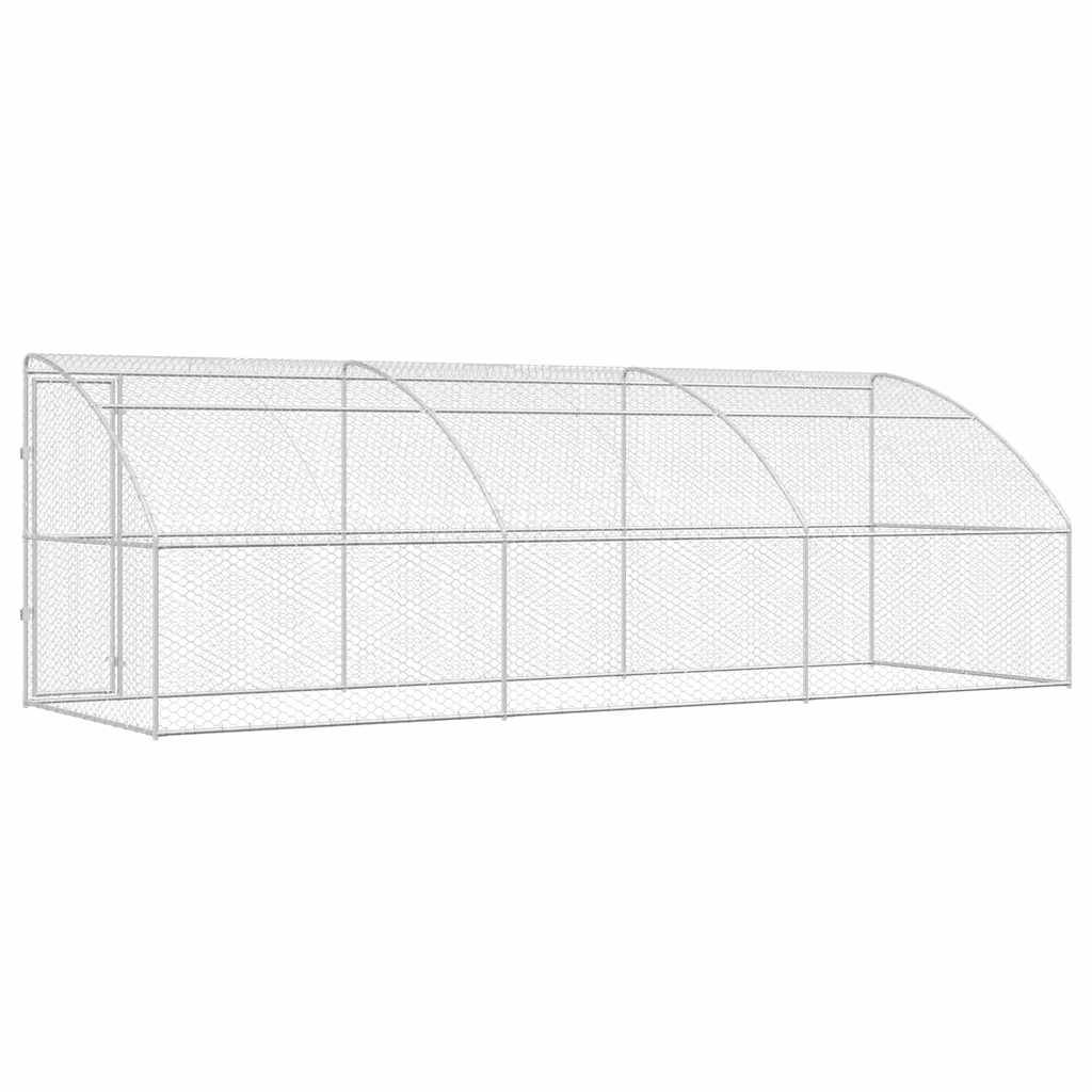 Abri Métallique Chien Toit Protection 6m Argenté - ComfortXL Outdoor Living - Image 6