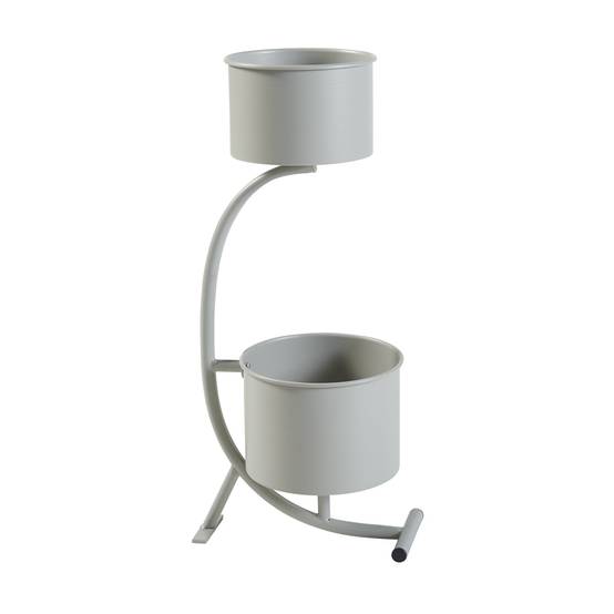 Porte-plantes style intemportel support 63 x 29 x 21 cm gris clair - Image 1
