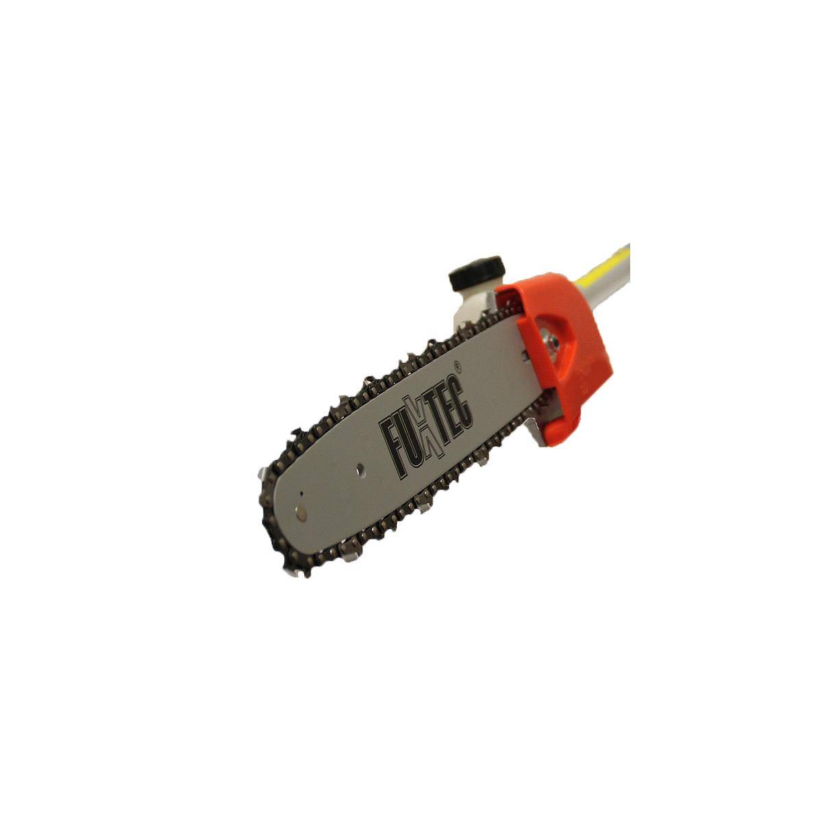Embout élagueuse 7 cannelures débroussailleuse, outils multifonctions - FUXTEC - avec guide-chaîne et chaîne - Image 1