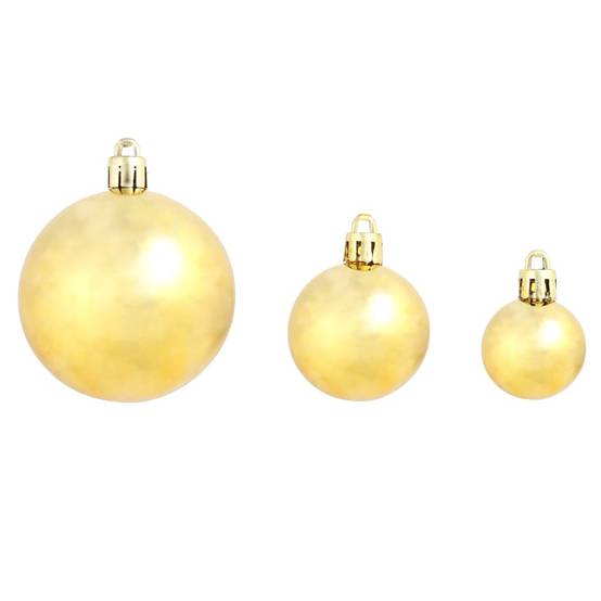 Ensemble de boules de Noël - Ornements de Noël - décorations de Noël 100 pcs 3/4/6 cm Doré - Image 4