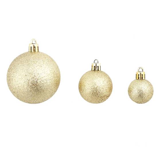 Ensemble de boules de Noël - Ornements de Noël - décorations de Noël 100 pcs 3/4/6 cm Doré - Image 6