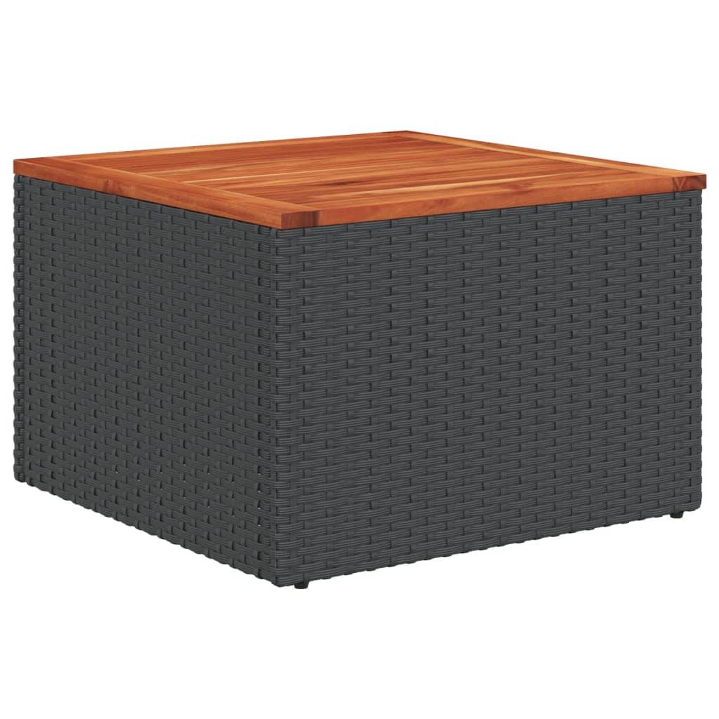 ComfortXL - Salon de Jardin Bas Modulable 6 Pièces Résine Tressée Noire Fonction Coffre Coussins Bleus Patio – ComfortXL Outdoor Living - Image 5