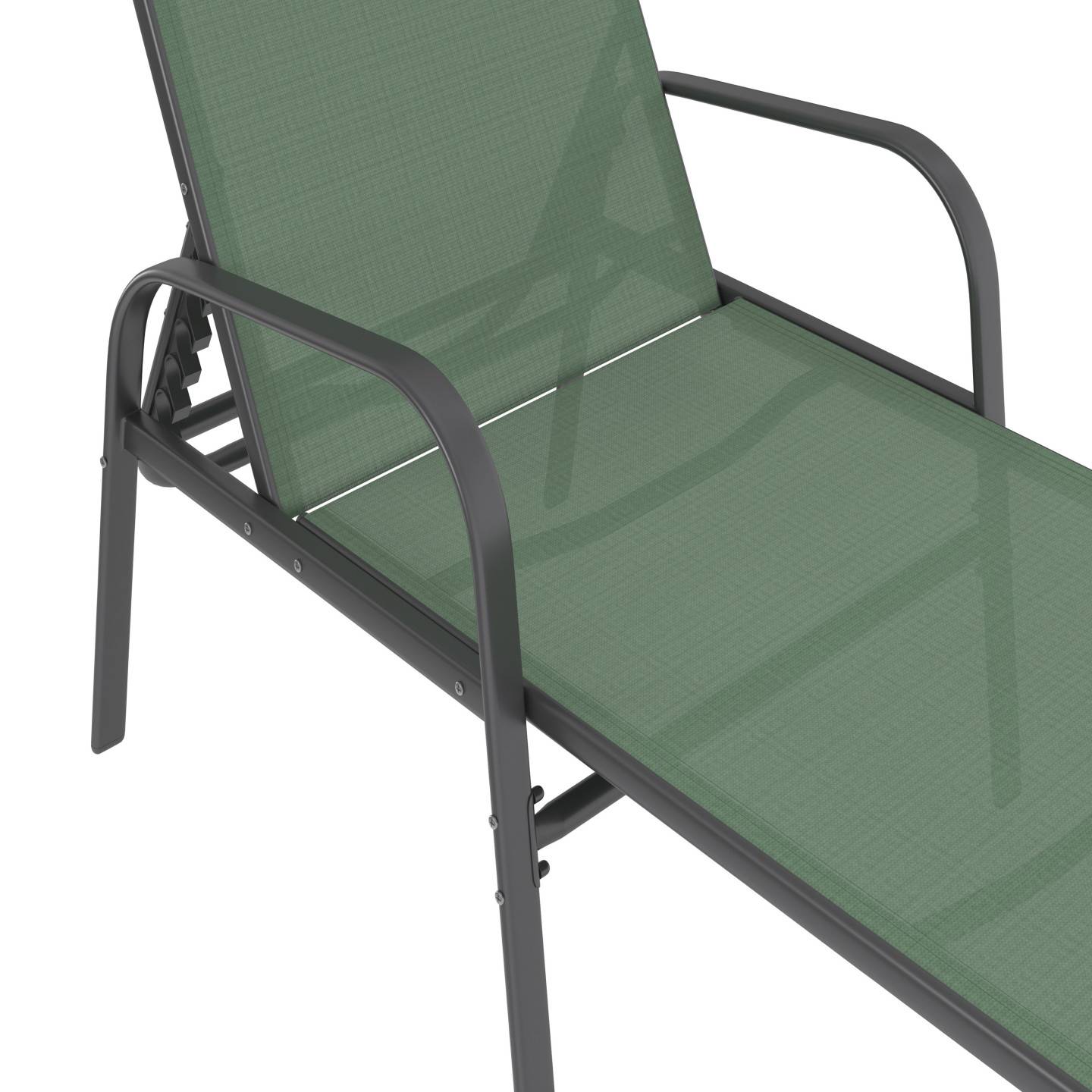 Lot de 2 transats de jardin inclinables FIDJI en acier et toile vert olive - Image 6