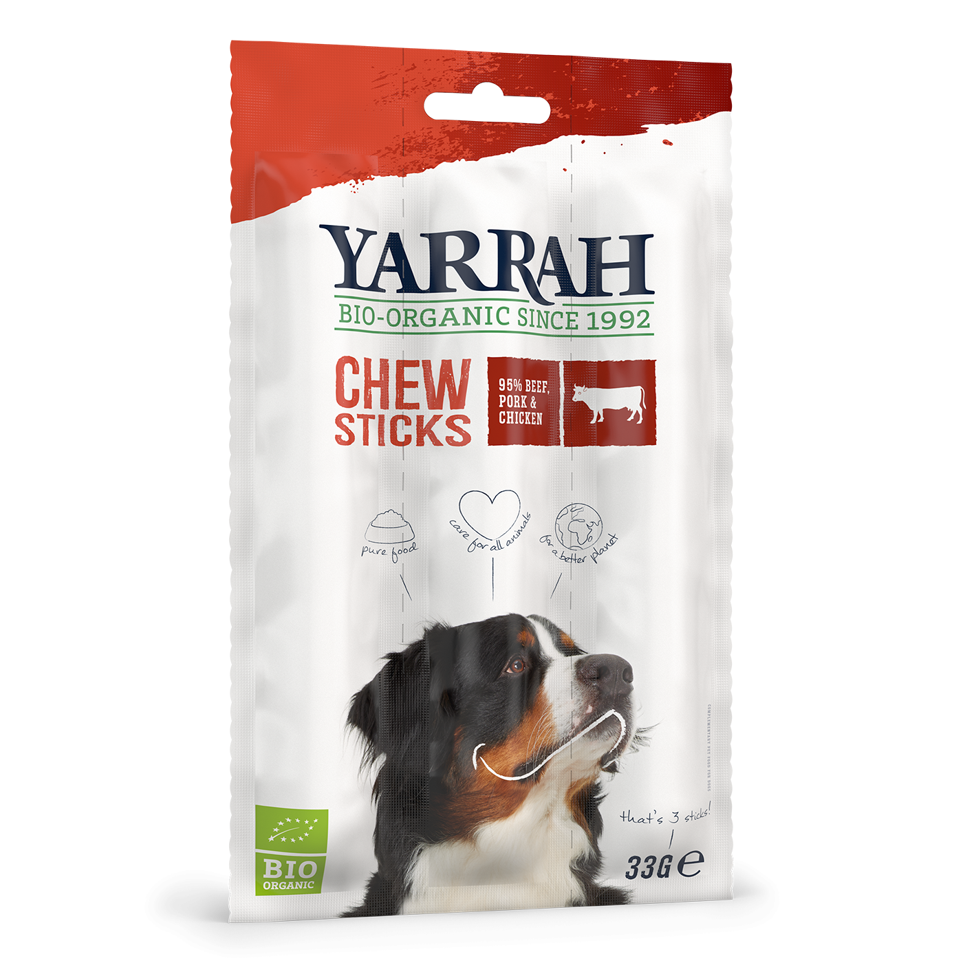 Yarrah - Bâtonnets à mâcher Bio au Boeuf pour Chien - Image 1
