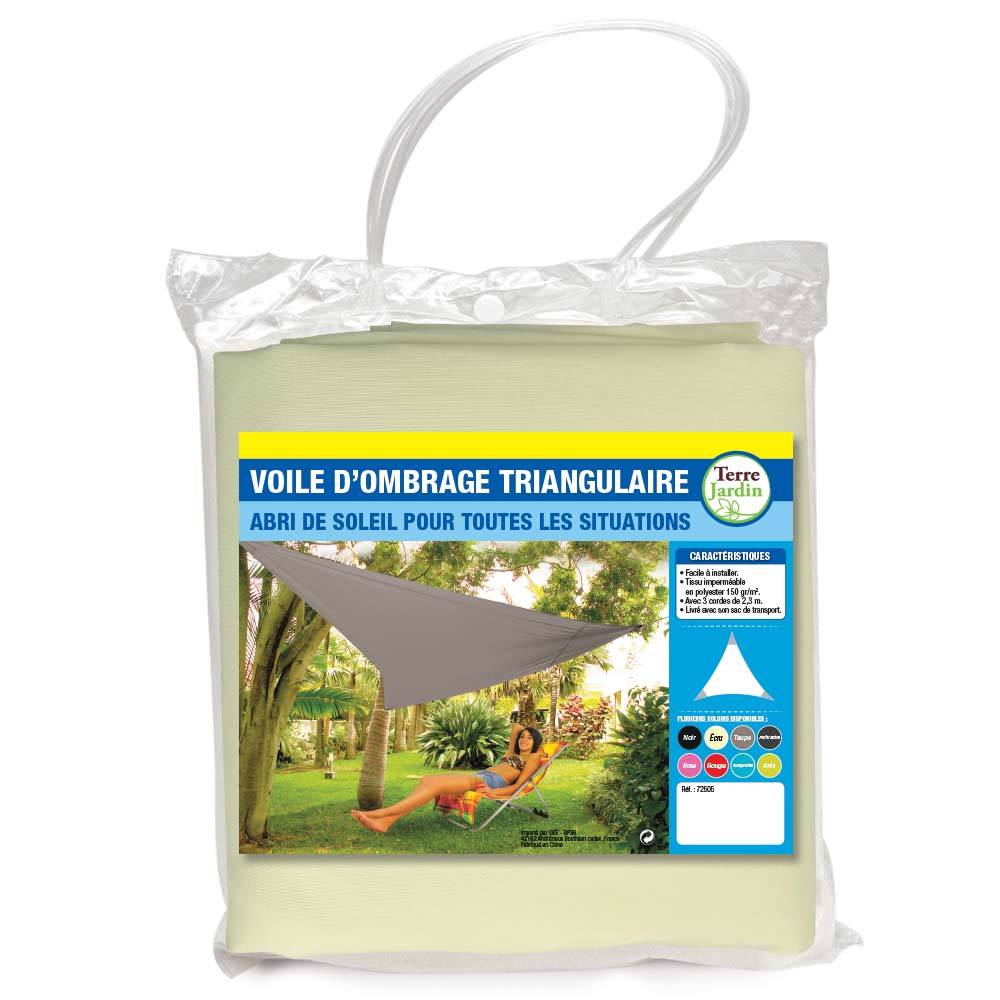 Terre Jardin - Voile d'ombrage triangulaire 3.6 mètres Ecru - Image 1