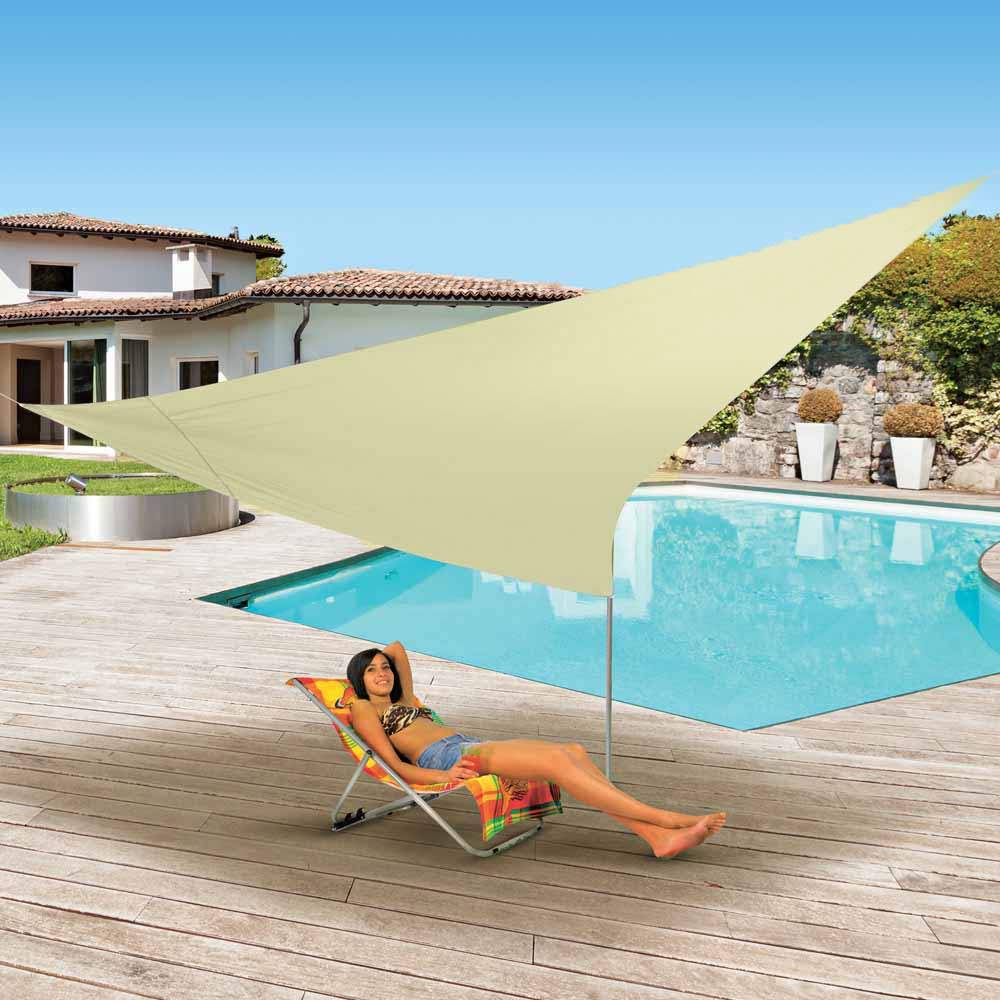 Terre Jardin - Voile d'ombrage triangulaire 3.6 mètres Ecru - Image 4