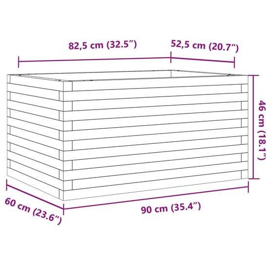 Maison Chic - Jardinière | Pot de fleurs | Cache-pot | Bac à fleurs 90x60x46 cm bois de pin massif - Image 9