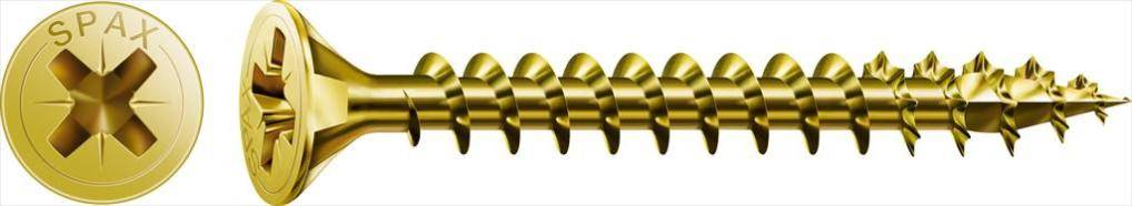 Spax - Lot de 50 vis acier tête fraisée pozidriv SPAX, Diam.5 mm x L.80 mm - Image 2