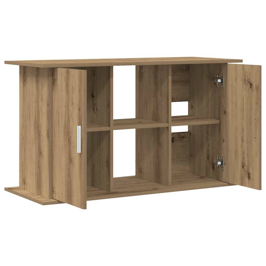 Meuble Aquarium 101cm Bois d'Ingénierie 3 Niveaux Rangement Chêne Artisanal - ComfortXL Outdoor Living - Image 2