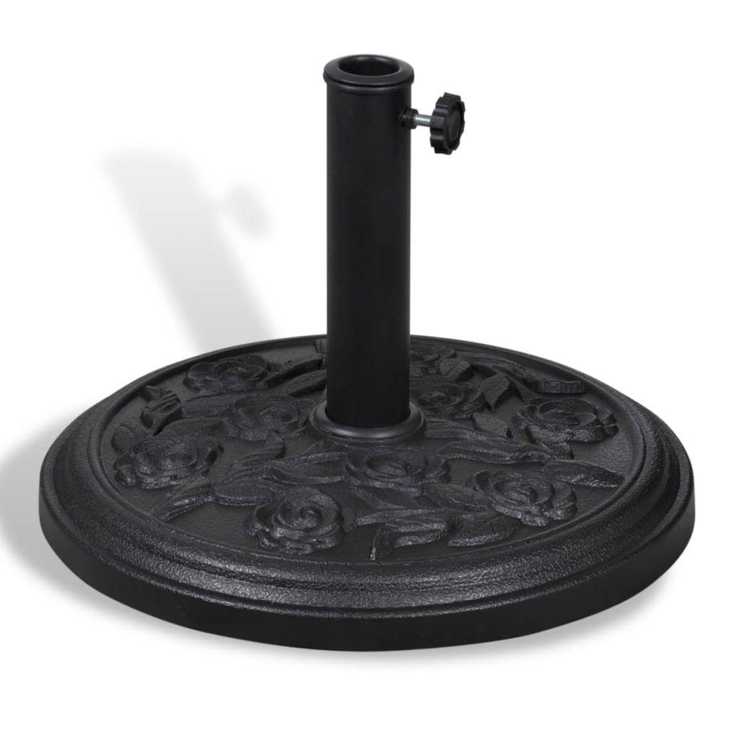 Helloshop26 - Pied socle base de parasol rond en résine noir 9 kg diamètre 38 et 48 mm - Image 1