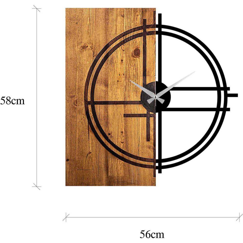 Hanah Home - Horloge en bois et métal Clock Cercle - Image 3