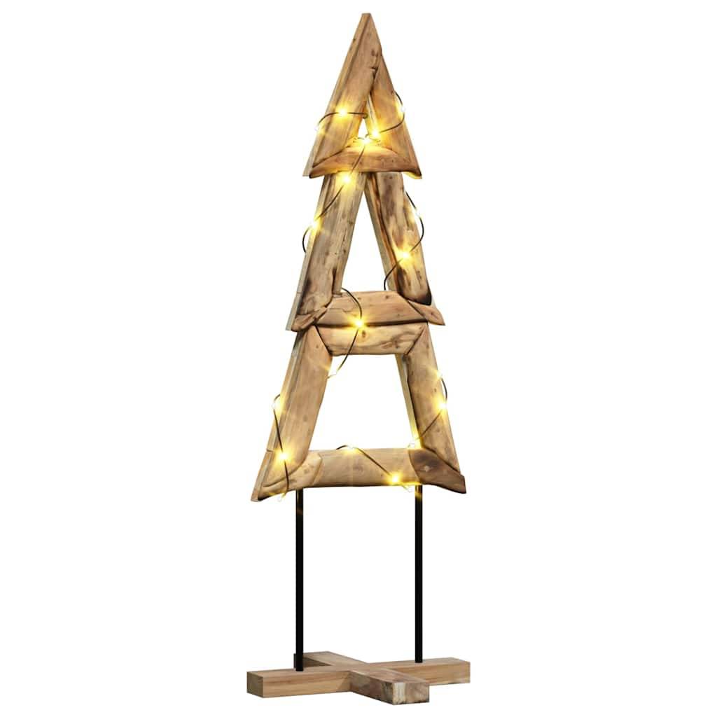 Maison Chic - Sapin de Noël | Arbre de Noël avec support Marron 120 cm Bois de teck solide Maison Chic - Image 3