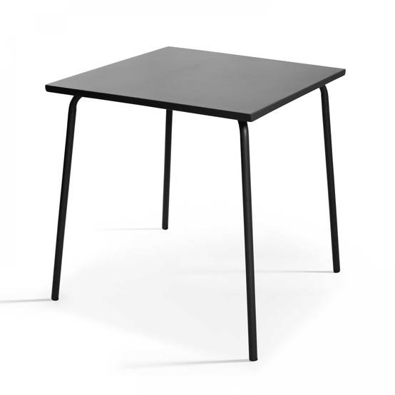 Oviala - Ensemble table de jardin bistrot et 2 chaises en acier gris Palavas - Oviala - Image 2