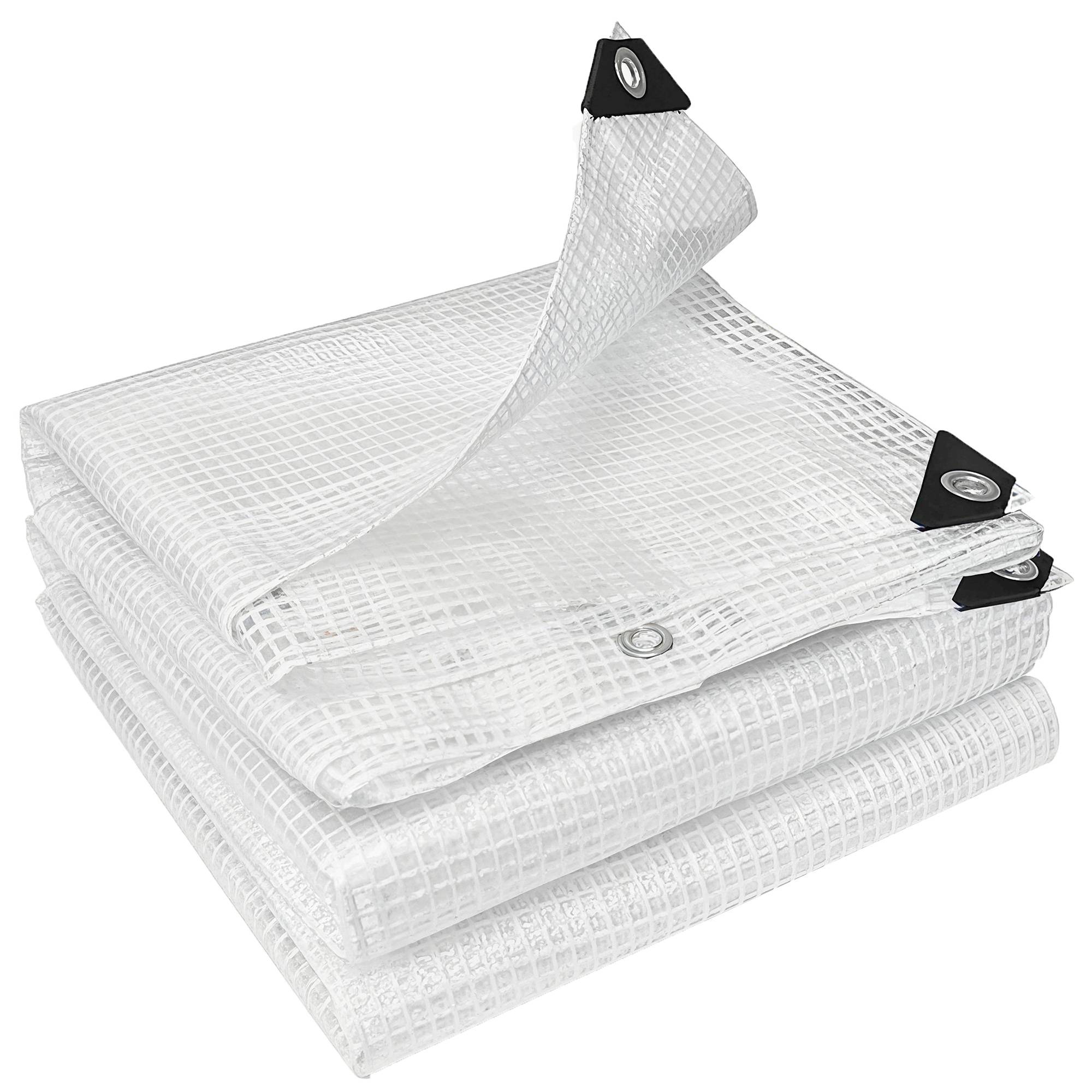 ComfortXL - Bâche de protection en polyéthylène blanc 6 x 4 m imperméable pour meubles de jardin et bois avec 20 œillets - Image 2