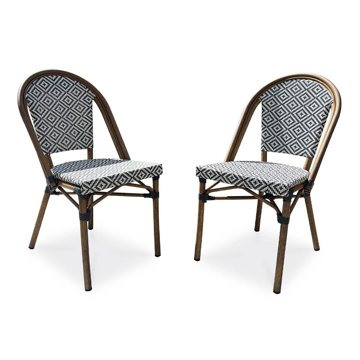 Paris Prix - Lot de 2 Chaises de Jardin Empilable "Bistro" 87cm Bleu