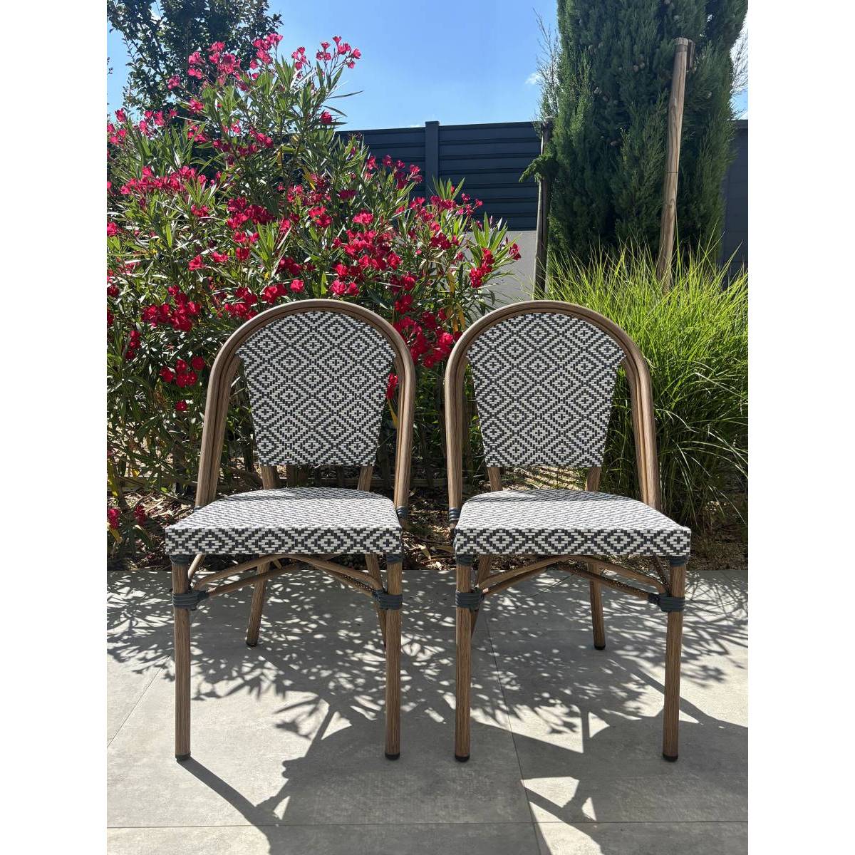 Paris Prix - Lot de 2 Chaises de Jardin Empilable "Bistro" 87cm Bleu - Image 4