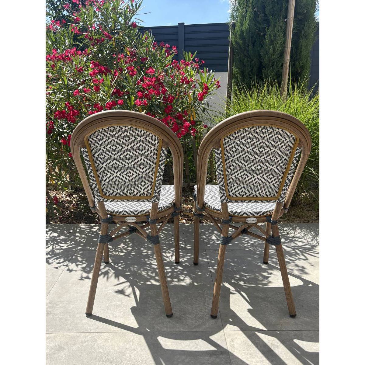 Paris Prix - Lot de 2 Chaises de Jardin Empilable "Bistro" 87cm Bleu - Image 5