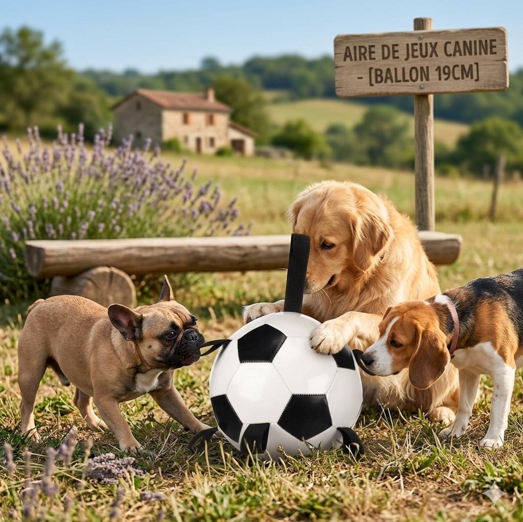Jeu Ballon de football pour chien 19 cm Towa blanc - Image 2