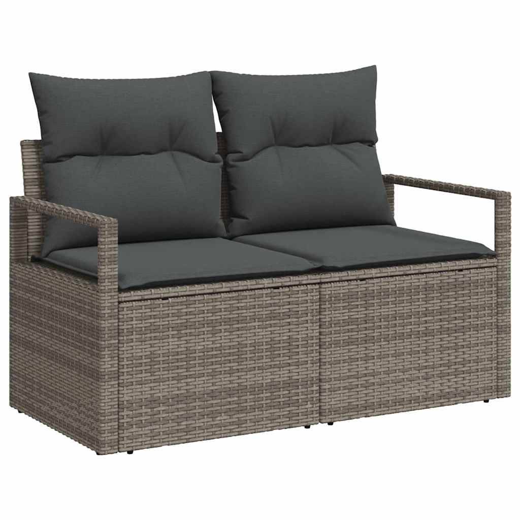 Vidaxl - Ensemble de Canapés avec coussin 4 pcs Gris polyrotin vidaXL 3354998 - Image 5
