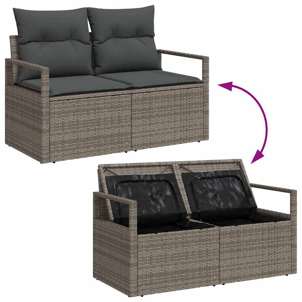 Vidaxl - Ensemble de Canapés avec coussin 4 pcs Gris polyrotin vidaXL 3354998 - Image 10