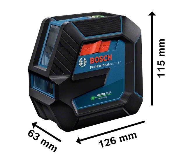 Bosch - Laser vert 2 lignes 4x1,5V GLL 2-15 G + support LB + pince DK 10 C en coffret standard - BOSCH - 0601063W02 - Image 2
