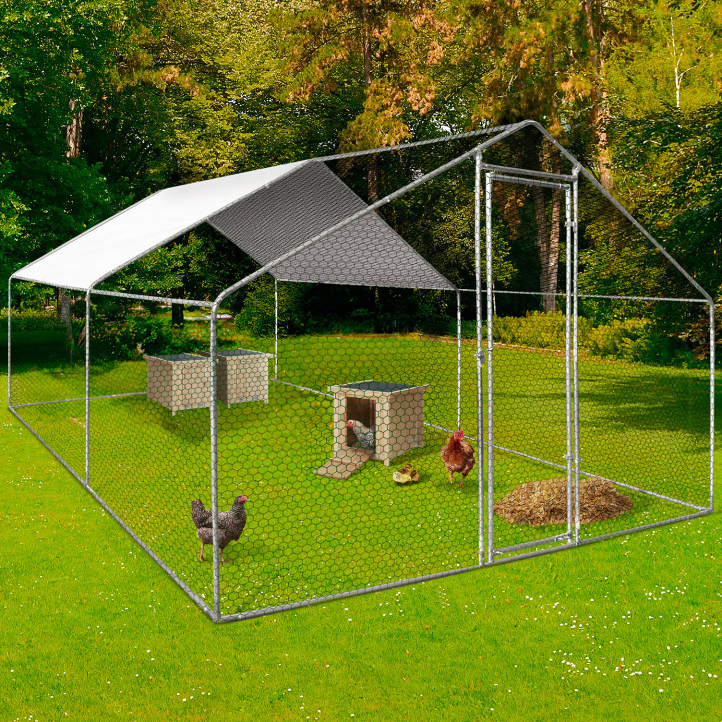 IDMARKET - Lot de 3 clapiers en bois pondoirs pour poules nichoirs avec fond - Image 7