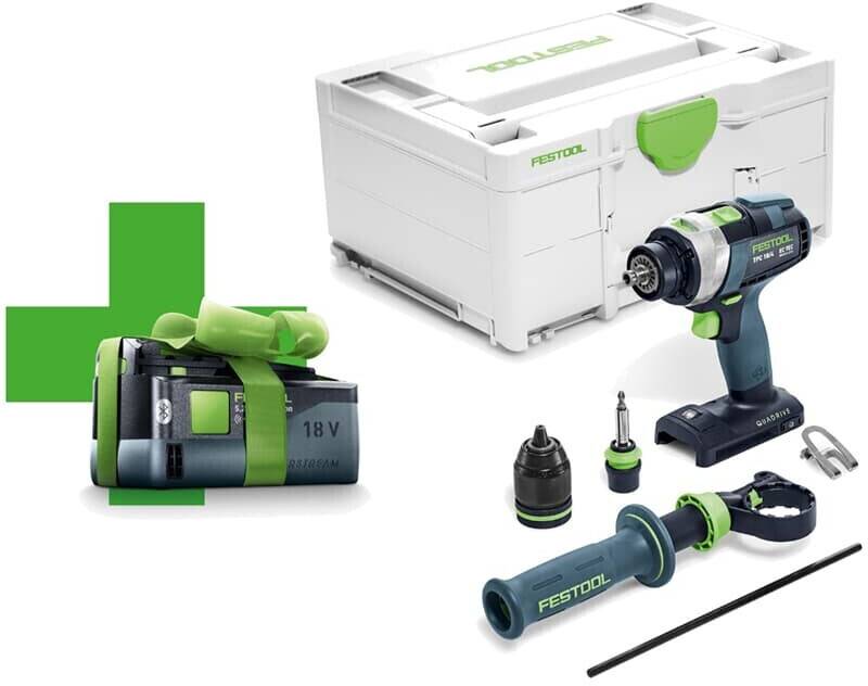Perceuse-visseuse à percussion sans fil TPC 18/4 I-Basic-5,2 QUADRIVE | 577053 - Festool - Image 1