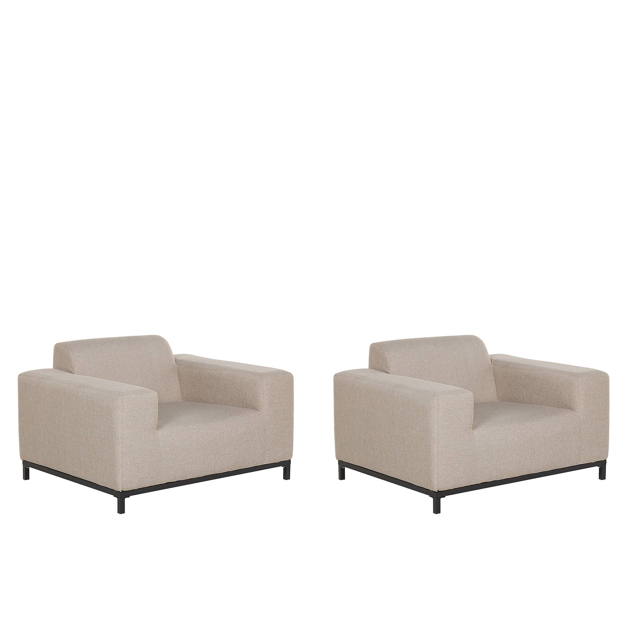Beliani - Fauteuil Tissu Beige ROVIGO - Beliani - Image 2