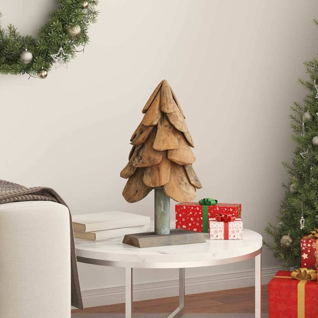 Maison Chic - Sapin de Noël | Arbre de Noël avec support Marron 60 cm Bois de teck solide Maison Chic - Image 3