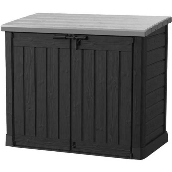 Sans Marque - Coffre de rangement extérieur KETER en résine 1200 litres Noir et gris - Range Poubelles ou vélo