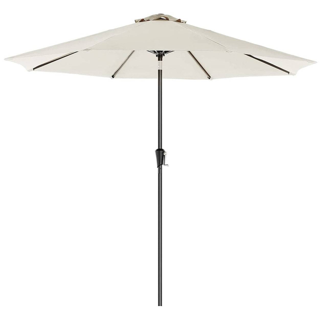 Helloshop26 - Parasol de jardin diamètre 2,7 m ombrelle protection UPS 50+ toile polyester octogonale inclinable manivelle balcon terrasse piscine plage sans socle - Image 1