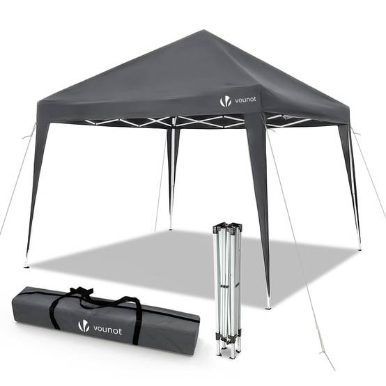 VOUNOT® Tonnelle de jardin 3x3m pliable avec sac de transport gris - Image 1