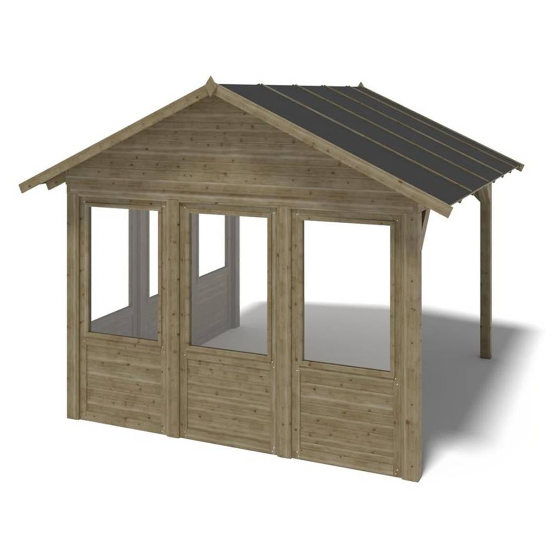 Altanka - Pergola de jardin 4.04x4.04m avec panneaux - traité - ALT127 - ALTANKA - Image 2