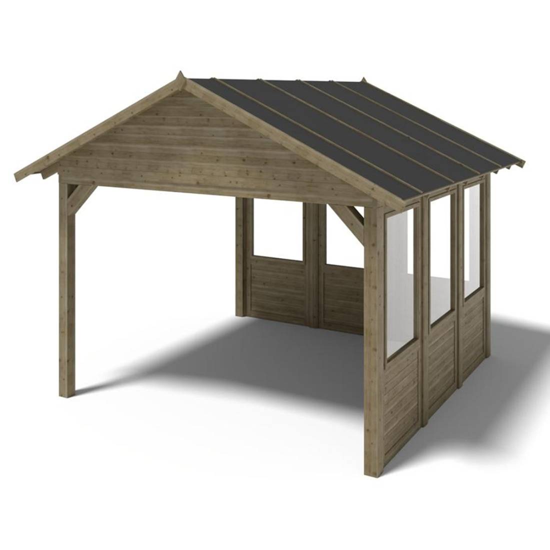 Altanka - Pergola de jardin 4.04x4.04m avec panneaux - traité - ALT127 - ALTANKA - Image 1