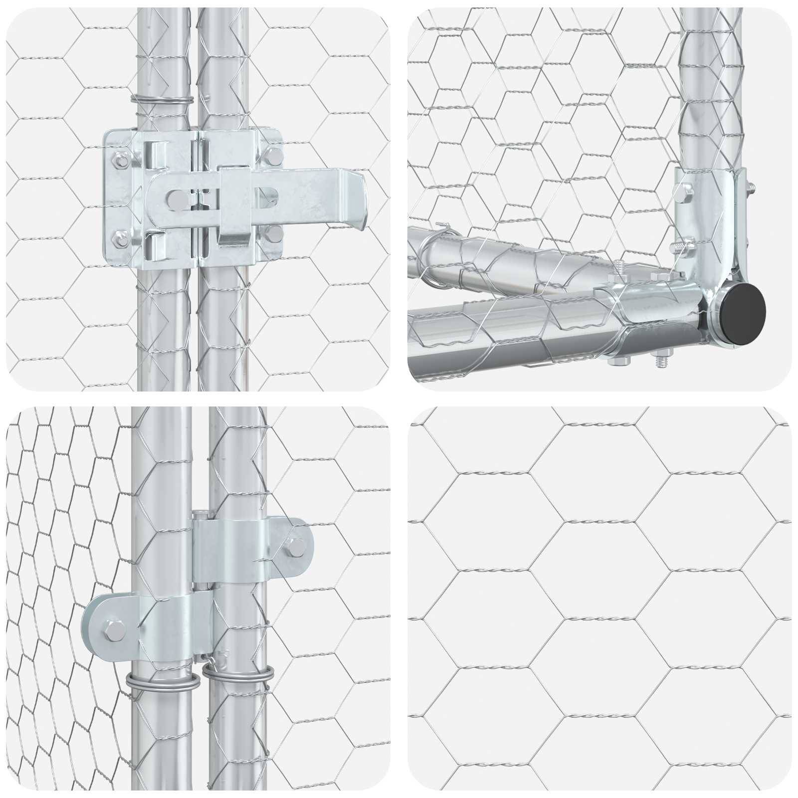 Vidaxl - Poulailler contre le mur Argenté 600 x 150 x 215 cm vidaXL 3434703 - Image 8